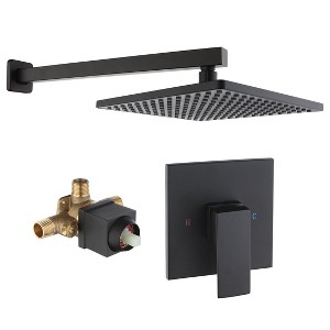 CASAINC Single-Handle 1-Spray Pattern 10 Inches with 1.8 GPM Wall Mount Square Shower Faucet (Valve Included) - 1 of 4