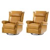 Lauren Genuine Leather Manual Swivel Glider Recliner Set of 2|HULALA HOME - 2 of 4