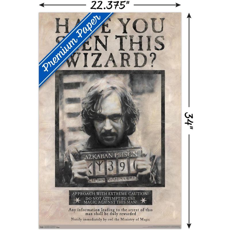 Trends International The Wizarding World: Harry Potter - Sirius Black Wanted Poster Unframed Wall Poster Prints, 3 of 7