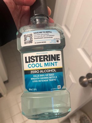 Travel Size Listerine Zero Alcohol Cool Mint Mouthwash - 3.2 oz