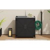 Vynxaria Matte Black Outdoor Movable Kitchen Sink Outdoor Grill Cart Outdoor Storage Cabinet - 4 of 4