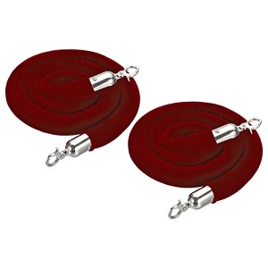 Unique Bargains Hotel Theater Adjustable Velvet Stanchion Rope with Snap Hooks 2 Pcs - 1 of 4