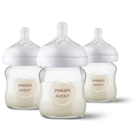 Philips Avent Glass Baby Bottle With Natural Response Nipple - 4oz/3pk :  Target
