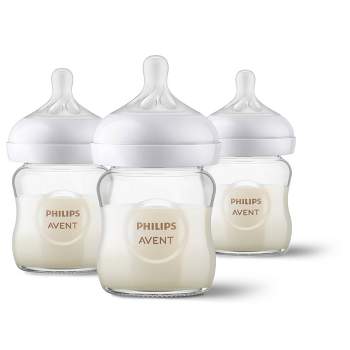 Philips Avent Glass Baby Bottle with Natural Response Nipple - 4oz/3pk