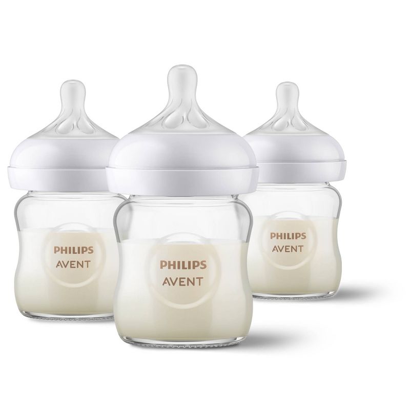 Philips Avent Glass Baby Bottle with Natural Response Nipple - 4oz/3pk, 1 of 23