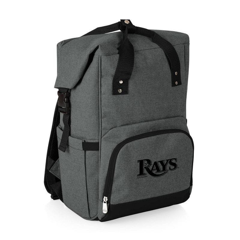MLB Tampa Bay Rays On The Go Roll-Top Cooler Backpack - Heathered Gray, 3 of 11
