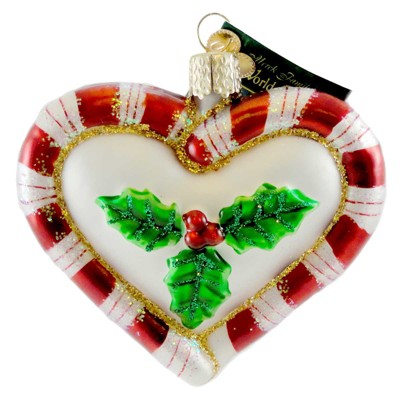Old World Christmas 3.0 Inch Peppermint Heart Ornament Christmas 1St Love Tree Ornaments