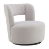 CAVINAS 360° Swivel Teddy Fabric Barrel Chair,Comfy Rotating Accent Chair with High-Density Foam for Living Room,Bedroom,Waiting Room,Grey - 2 of 3