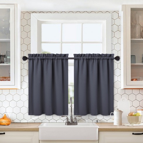 Solid Color Blackout Short Kitchen Curtains For Small Windows : Target