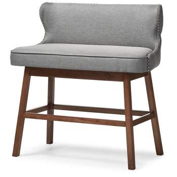 Gradisca Modern And Contemporary Fabric Button Tufted Upholstered Bar Bench Banquette - Baxton Studio