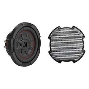Kicker 48CWRT84 CompRT 8" Sub, Dual Voice Coil, 4-Ohm, & 52GR8 Grill Bundle - 1 of 4
