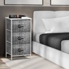 Sorbus Nightstand with 3 Drawers - Steel Frame, Wood Top & Easy Pull Fabric Bins - Perfect for Home, Bedroom, Office & College Dorm - 2 of 4