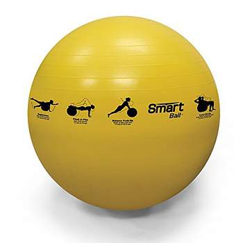Prism Fitness 55cm Smart Self-Guided Stability Exercise Ball for Yoga, Pilates, and Office Ball Chair, Yellow