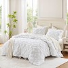 Kumasinova 2/3 PCS Twin Textured Floral Comforter Set with Bow Tie Accents,Soft Brushed Microfiber Bedding Set with Comforter & Sham,Machine Washable - 2 of 4