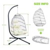 CAVINAS Outdoor Egg Hanging Chair with Stand,Patio Wicker Swing Egg Chair  with Cushion,Outdoor Swing for Backyard Garden - 3 of 4