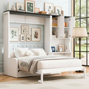 Polibi 3-in-1 Murphy Bed with Built-In Sofa, Desk & Storage - 1 of 4