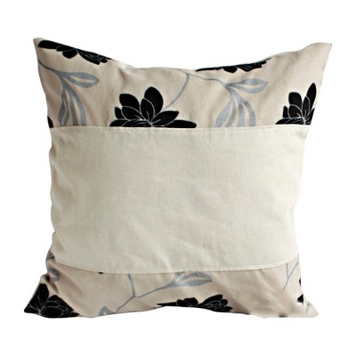 Slickblue Decorative Linen Throw Pillow - Stylish Patchwork Floor Cushion, 19.7"x19.7", 8 Design Options