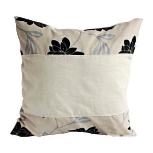 Slickblue Decorative Linen Throw Pillow - Stylish Patchwork Floor Cushion, 19.7"x19.7", 8 Design Options - 1 of 4