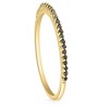 Pompeii3 Black Diamond Thin Wedding Ring Yellow Gold Stackable Anniversary Band - 3 of 4