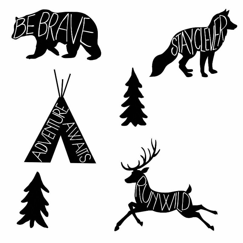 Adventure Awaits Animal Peel and Stick Giant Wall Decal Black - RoomMates, 3 of 6