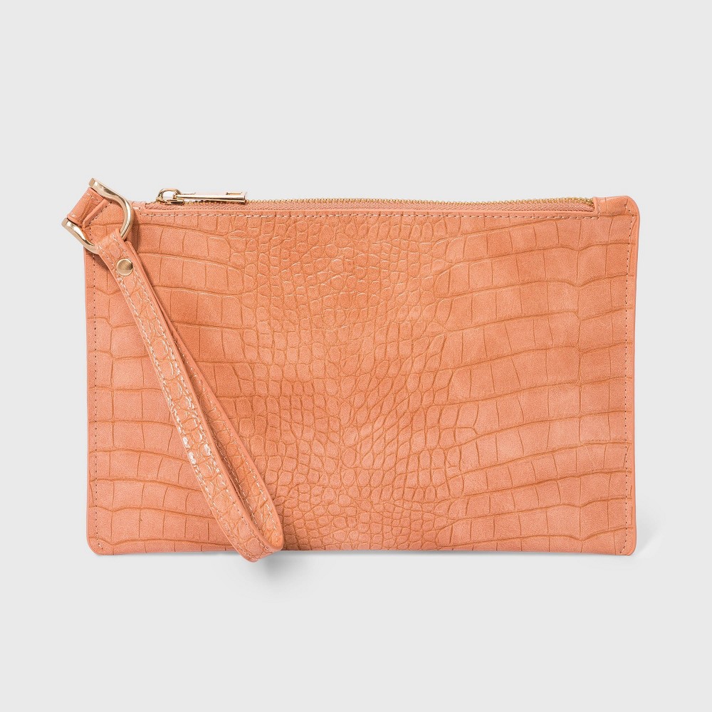 A New Day Pleather Clutch Purse, Multipurpose, Coral
