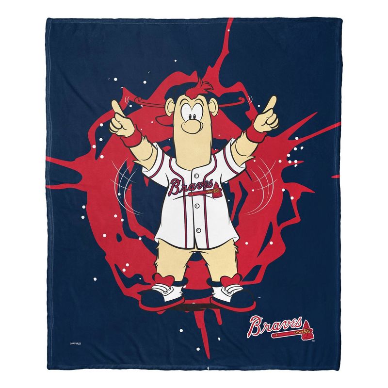 50&#34;x60&#34; MLB Atlanta Braves Mascot Silk Touch Throw Blanket, 1 of 6