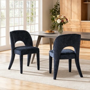 Aortzio Chenille Dining Chairs With Hollow-Out Backrest(Set Of 2) - 1 of 4