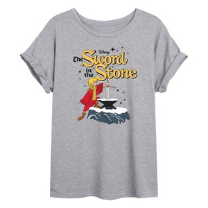 Women's - Disney - The Sword And The Stone Oversized Graphic T-Shirt - 1 of 4