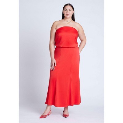 ELOQUII Maxi Satin Skirt