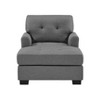 34" Wide Tufted Chaise Lounge, Soft Polyester Upholstery, Classic Button Tufting, Sturdy Wood Frame and Removable Cushions for Elegant Comfort - 2 of 4