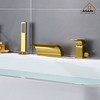CASAINC Single Handle Roman Tub Faucet with Waterfall Spout and Hand Shower Matching  Pop Up Drain - 2 of 4