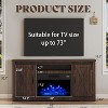 AMERLIFE Fireplace TV Stand with Sliding Barn Door for TVs up to 73", Farmhouse 63" Fireplace Entertainment Center - 2 of 4