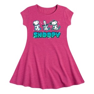 Girls' - Peanuts - Snoopy Fit & Flair Cap Sleeve Dress - 1 of 3