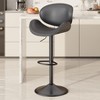 ORRD Swivel Bar Stools Set of 2, Adjustable Height 23.5-32.5 Inch Barstools with Back & Footrest, PU Leather Counter Stools for Kitchen Island, Grey - 3 of 4