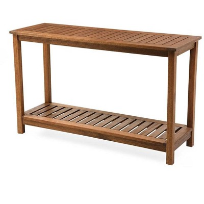 Plow & Hearth Eucalyptus Wood Console Table, Lancaster Outdoor Furniture Collection
