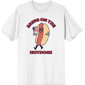 Americana Bring On The Hotdogs Crew Neck Short Sleeve Adult T-shirt - 1 of 2