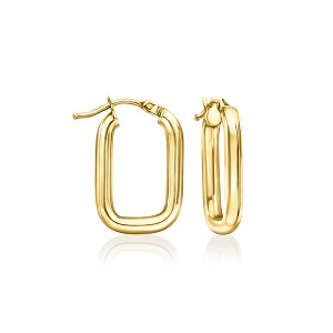 Ross-Simons Italian 10kt Yellow Gold Paper Clip Link Hoop Earrings - 1 of 4