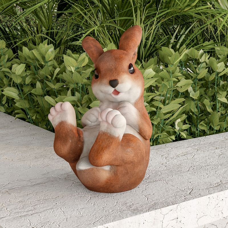 Nature Spring Decorative Resin Bunny Rabbit Figurine for Indoor and Outdoor Use, 3 of 5