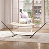 Double Hammock with Stand, 2 Person Cotton Rope Hammock with Pad & Pillow, Heavy Duty 450LB Portable Outdoor Hammock for Backyard Garden - 4 of 4