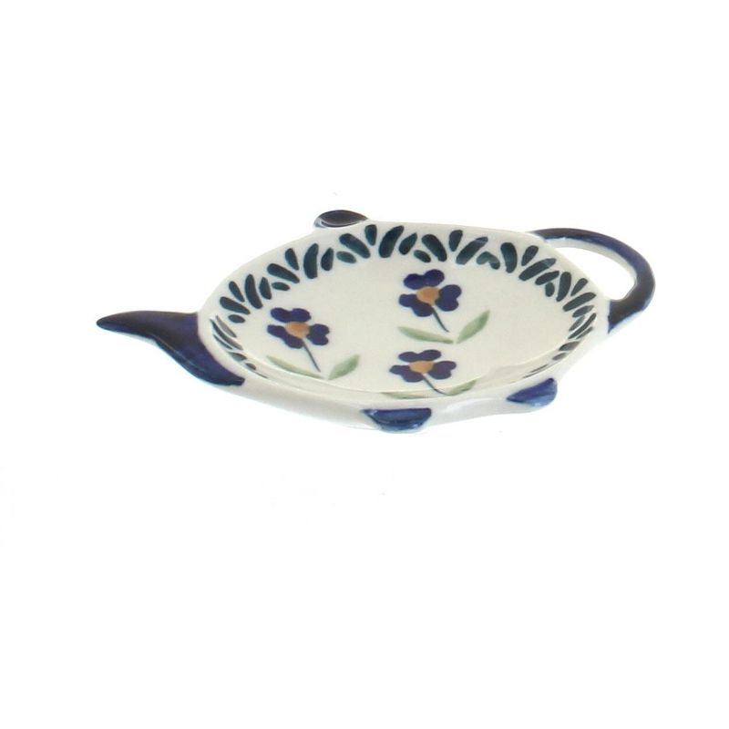 Blue Rose Polish Pottery P094 Manufaktura Teabag Holder, 1 of 3
