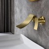 ChicFurnit Bathroom Sink Faucet Wall Mount Widespread Design for Modern Vanity Sink, Gold, 12.4"*10.3"*5.1" - 2 of 4