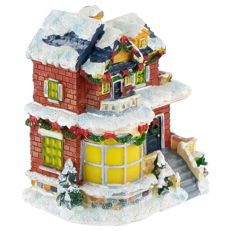 Northlight 4" Two Story Snowy House Christmas Village Decoration, 5 of 6