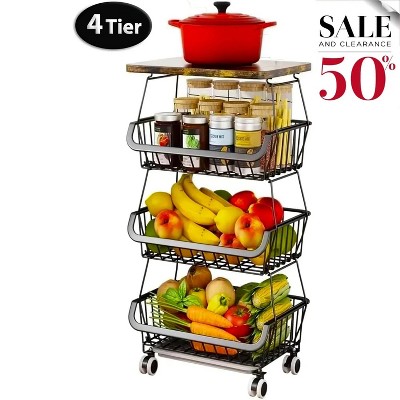 LunaLulinlk 4 Tier Fruit Basket for Kitchen Organizers and Storage