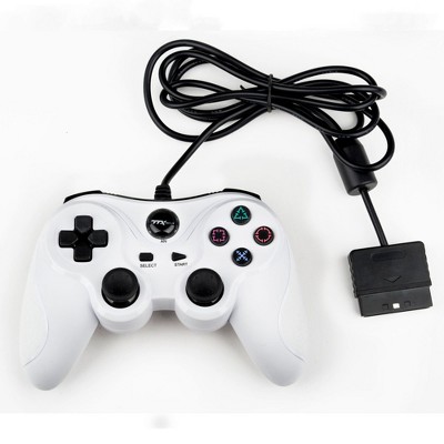 TTX Tech Analog Wired Controller Compatible with PlayStation 2/PlayStation 1, White