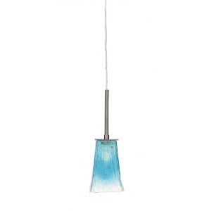 Toltec Lighting Apollo 1 - Light Pendant in  Graphite with 5" Square Teal Crystal Shade - 1 of 1