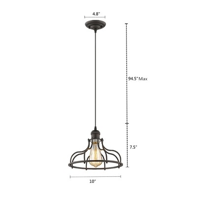 Transitional 10" Oil-Rubbed Bronze Steel Mini Pendant Light
