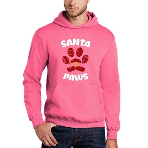LA Pop Art Santa Paws - Men's Word Art Hooded Sweatshirt - 1 of 4