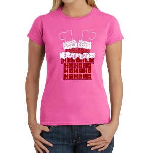 LA Pop Art Chimney Santa - Women's Word Art T-Shirt - 1 of 4