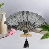 Unique Bargains Rose Lace with Tassel Folding Fan 1 Pc - 4 of 4