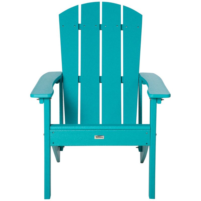 Outsunny Plastic Adirondack Chair, Outdoor Fire Pit Seating HDPE Lounger Chair with High Back and Wide Seat for Patio, Backyard, Garden, 5 of 11
